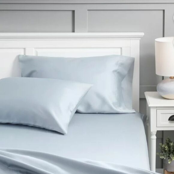 Hotel Style 500 Thread Count Tri-Blend with Lyocell Bed Full Sheet Blue - Picture 5 of 6